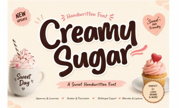 Creamy Sugar: A Sweet Handwritten Font for Modern Designers