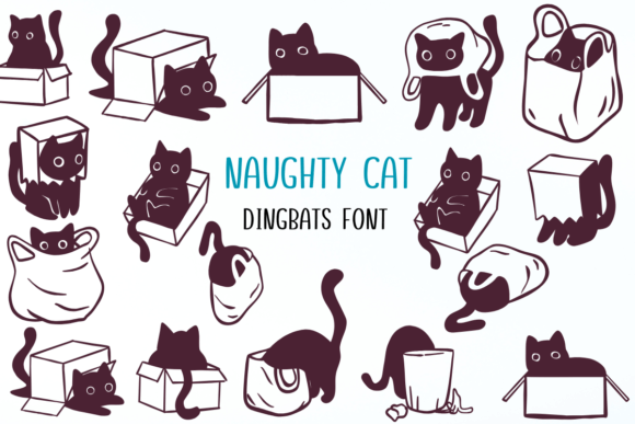 Naughty Cat: A Playful Dingbats Font for Creative Projects
