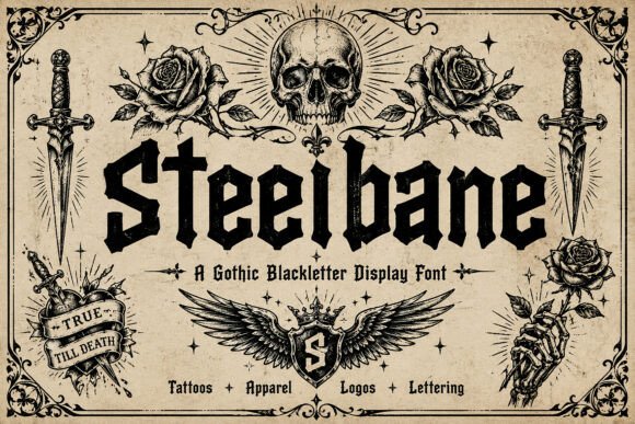 Steelbane: A Gothic Blackletter Font for Bold Branding