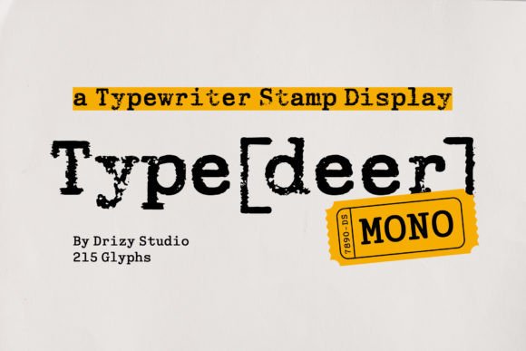 Typewriter Stamp Display Font: TypedeerMono